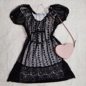 Black sheer Romantic dress from Zara